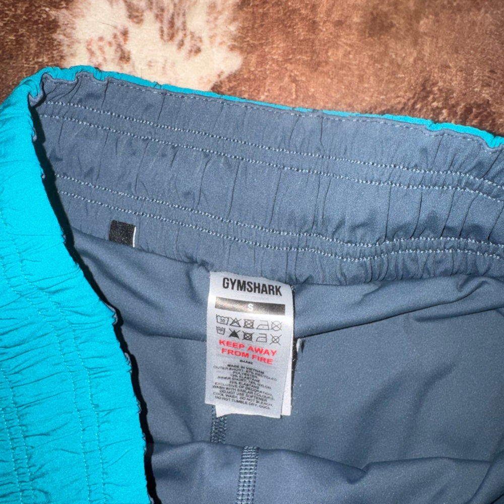 Gymshark Teal and Gray Athletic Shorts
